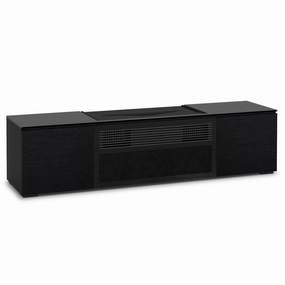Salamander Designs Chameleon Credenza Chicago UST Media Cabinet - Grass Texture, Black Oak Doors, Black Oak Sides, Black Solid Surface Top hi-fi vibration control,hi-fi grounded cable,hi-fi stereo input selector