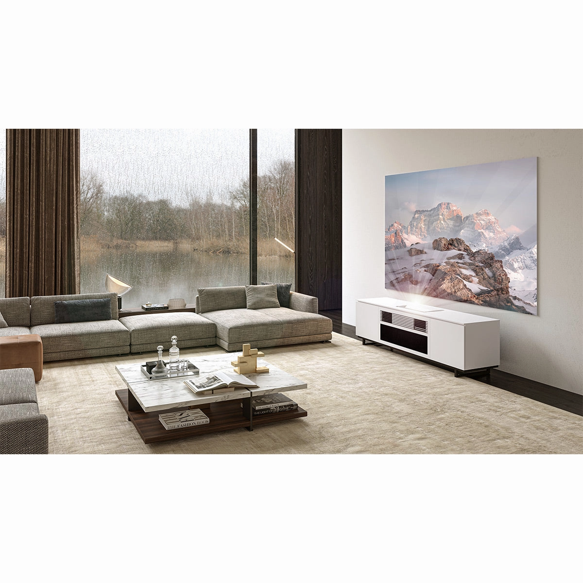 Salamander Designs Miami 245 UST Projector Integrated Cabinet for Samsung LSP7TF (Gloss White)