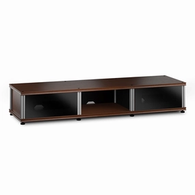 Salamander Designs Synergy 131 Triple AV Cabinet (American Cherry with Black Glass Doors & Aluminum Posts) hi-fi digital to analog converter,hi-fi lossless streamer,hi-fi Roon-ready device