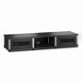 Salamander Designs Synergy 132 Triple AV Cabinet (Black Oak with Aluminum Posts)
