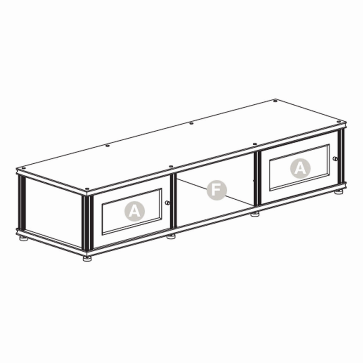 Salamander Designs Synergy 132 Triple AV Cabinet (Cherry with Aluminum Posts)