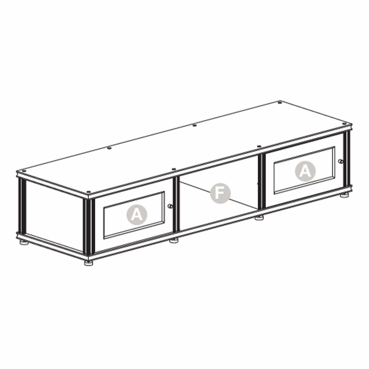 Salamander Designs Synergy 132 Triple AV Cabinet (Walnut with Aluminum Posts)