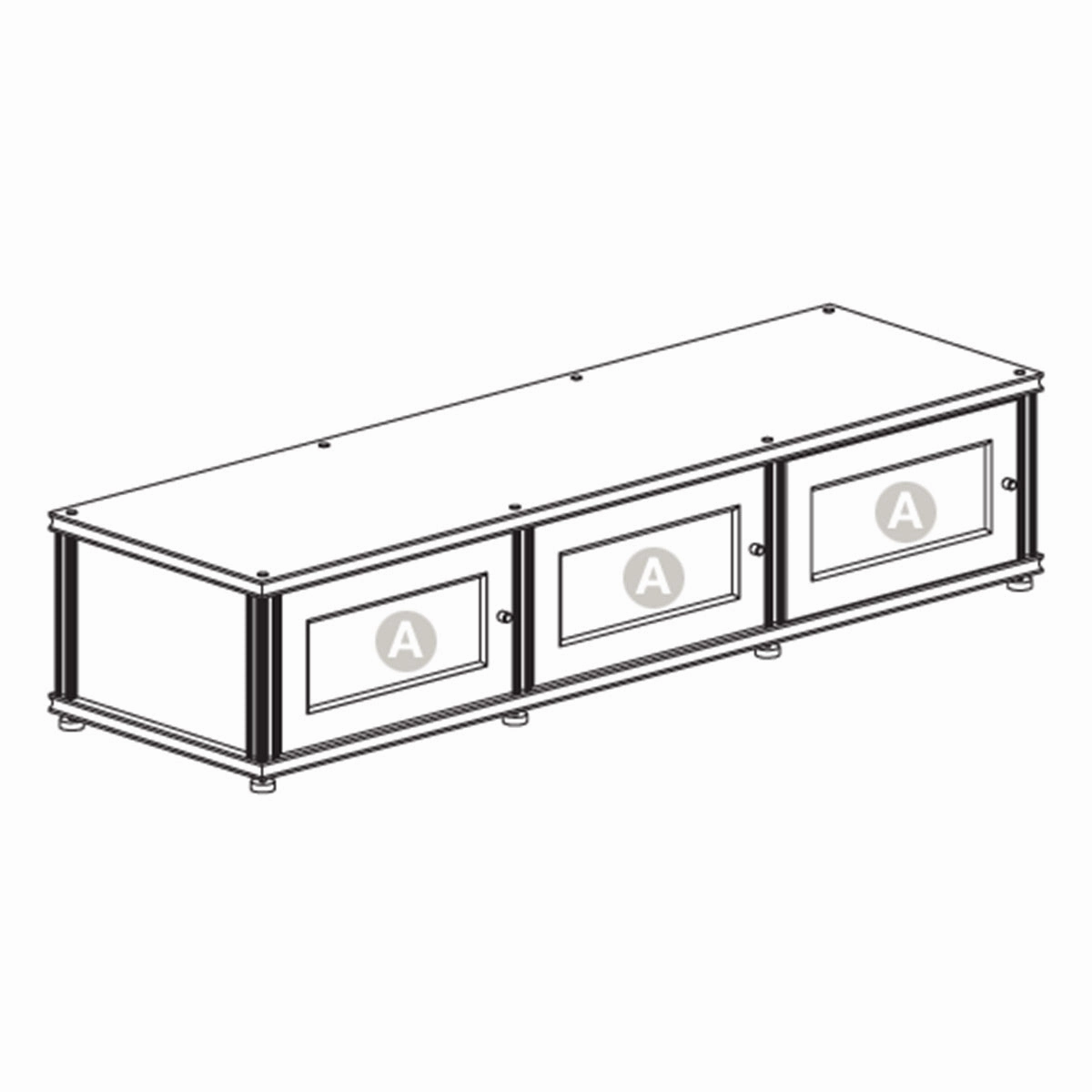 Salamander Designs Synergy 133 Triple AV Cabinet (Cherry with Aluminum Posts)