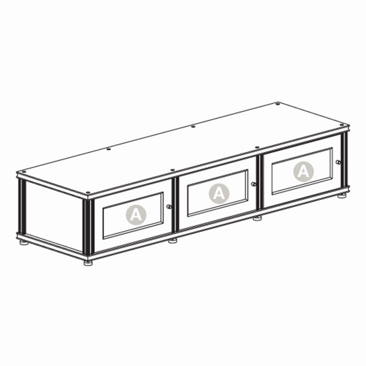 Salamander Designs Synergy 133 Triple AV Cabinet (Cherry with Black Posts)