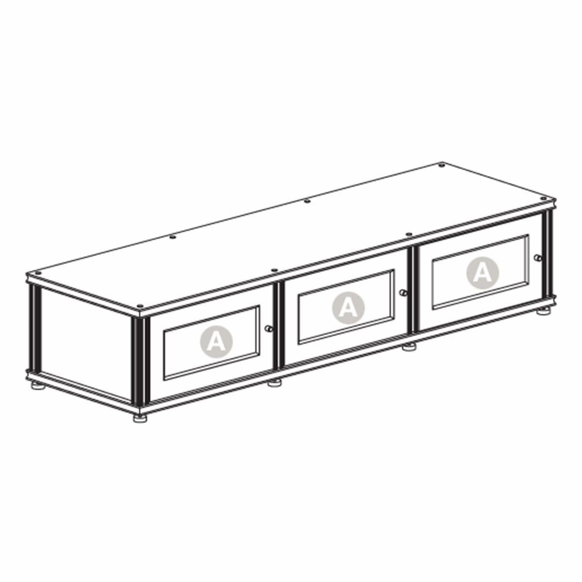 Salamander Designs Synergy 133 Triple AV Cabinet (Walnut with Aluminum Posts)