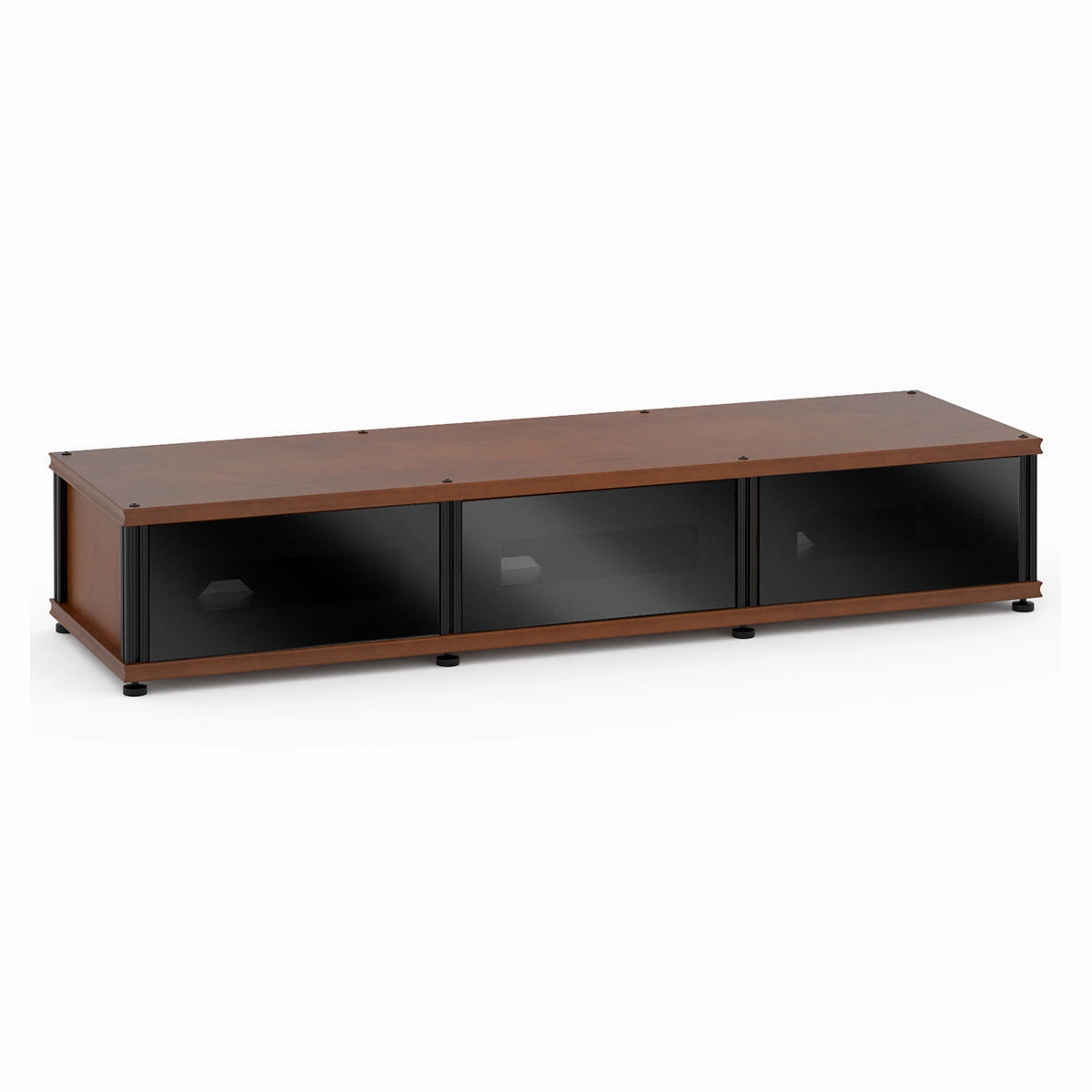 Salamander Designs Synergy 134 Triple AV Cabinet (American Cherry with Black Glass Doors & Black Posts) hi-fi digital to analog converter,hi-fi lossless streamer,hi-fi Roon-ready device