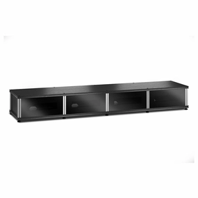 Salamander Designs Synergy 141 Quad AV Cabinet (Black Oak with Black Glass Doors & Aluminum Posts) hi-fi digital to analog converter,hi-fi lossless streamer,hi-fi Roon-ready device