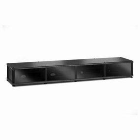Salamander Designs Synergy 141 Quad AV Cabinet (Black Oak with Black Glass Doors & Black Posts)