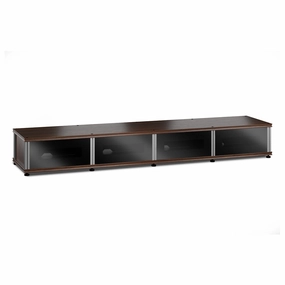 Salamander Designs Synergy 141 Quad AV Cabinet (Dark Walnut with Black Glass Doors & Aluminum Posts) hi-fi vibration control,hi-fi grounded cable,hi-fi stereo input selector