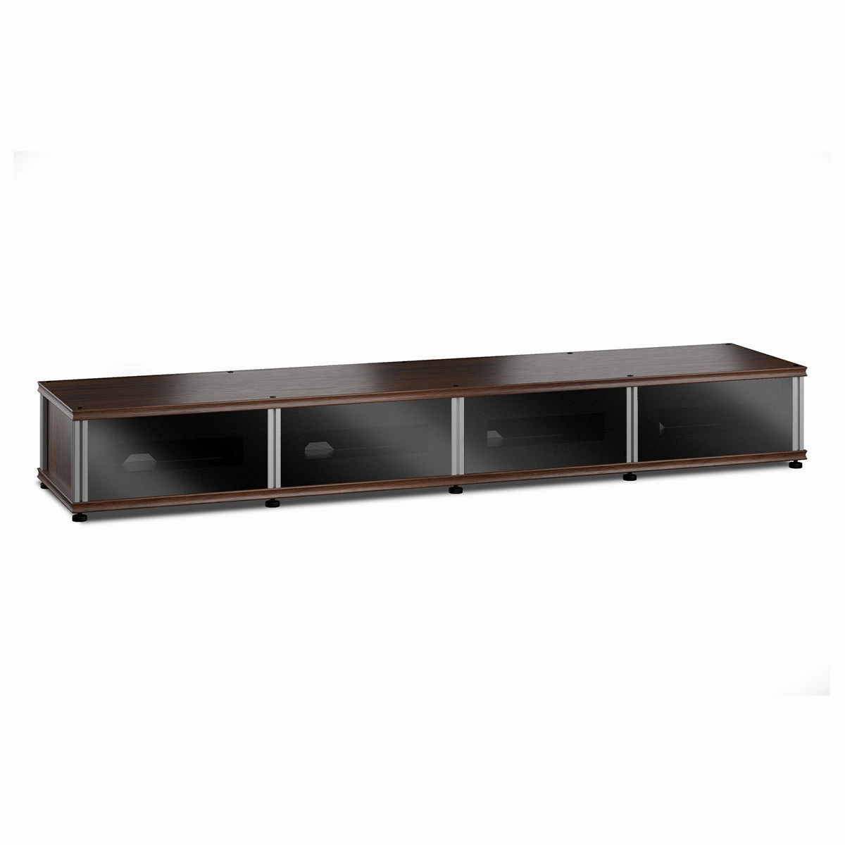 Salamander Designs Synergy 141 Quad AV Cabinet (Dark Walnut with Black Glass Doors & Aluminum Posts) hi-fi vibration control,hi-fi grounded cable,hi-fi stereo input selector