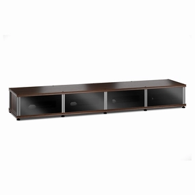 Salamander Designs Synergy 141 Quad AV Cabinet (Dark Walnut with Black Glass Doors & Aluminum Posts) hi-fi digital to analog converter,hi-fi lossless streamer,hi-fi Roon-ready device
