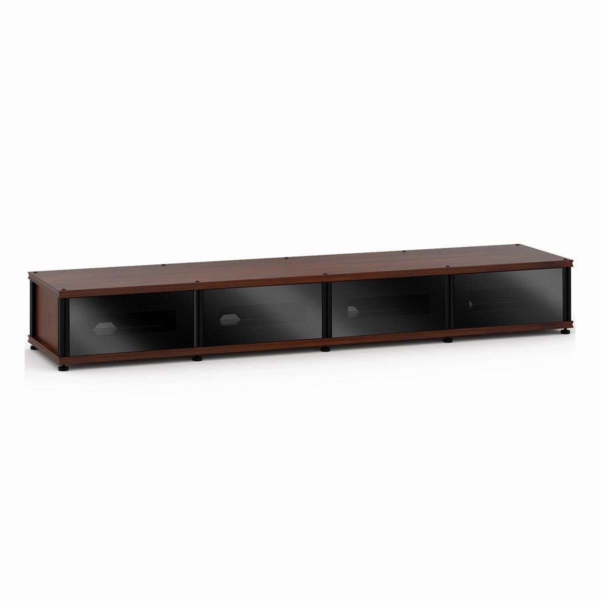 Salamander Designs Synergy 141 Quad AV Cabinet (Dark Walnut with Black Glass Doors & Black Posts) hi-fi vibration control,hi-fi grounded cable,hi-fi stereo input selector