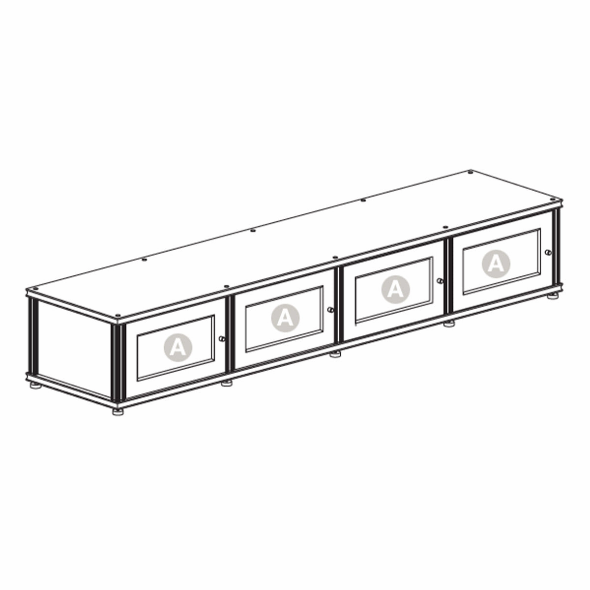Salamander Designs Synergy 147 Quad AV Cabinet (Cherry with Black Posts)
