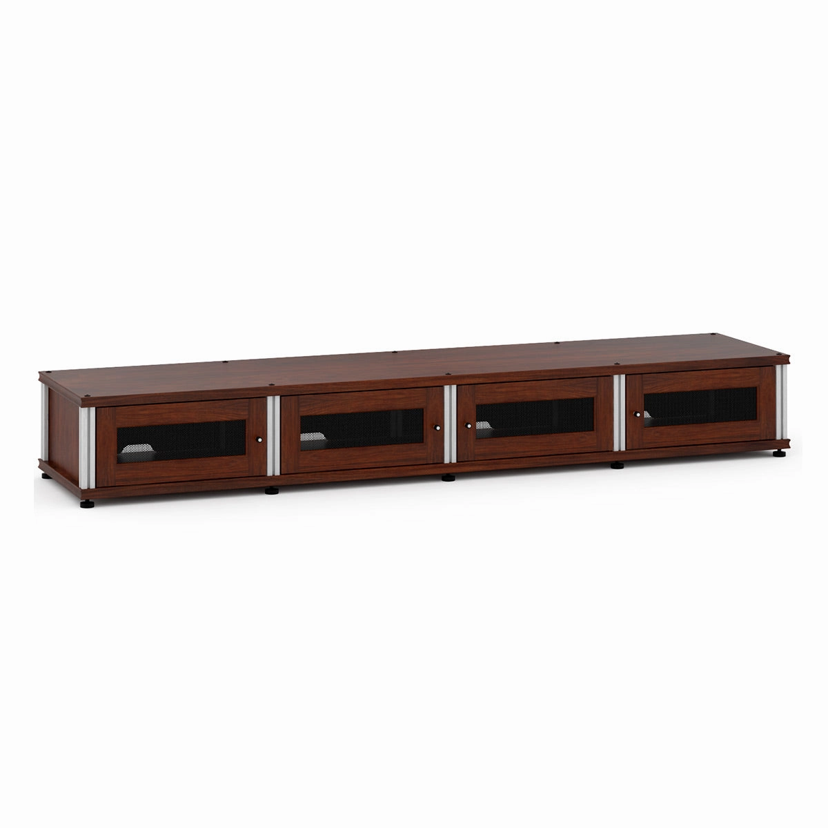 Salamander Designs Synergy 147 Quad AV Cabinet (Dark Walnut with Aluminum Posts)