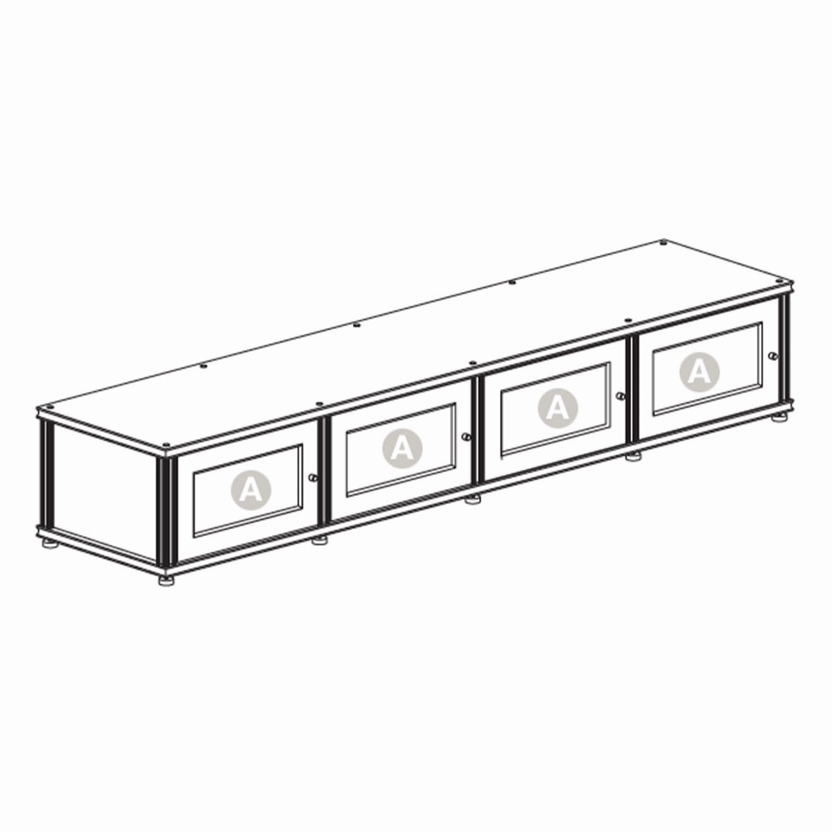 Salamander Designs Synergy 147 Quad AV Cabinet (Dark Walnut with Black Posts)