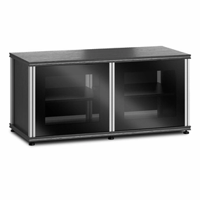 Salamander Designs Synergy 221 Twin AV Cabinet (Black Oak with Black Glass & Aluminum Posts) hi-fi vibration control,hi-fi grounded cable,hi-fi stereo input selector