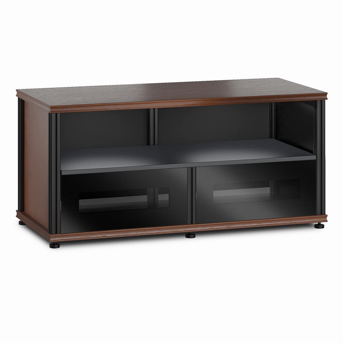 Salamander Designs Synergy 223 Twin AV Cabinet (American Cherry with Black Glass & Black Posts) hi-fi vibration control,hi-fi grounded cable,hi-fi stereo input selector