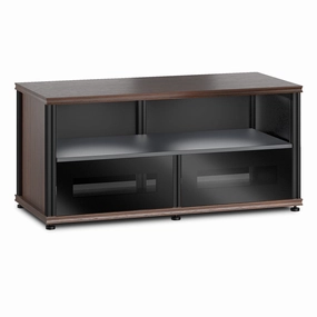 Salamander Designs Synergy 223 Twin AV Cabinet (Dark Walnut with Black Glass & Black Posts) hi-fi digital to analog converter,hi-fi lossless streamer,hi-fi Roon-ready device
