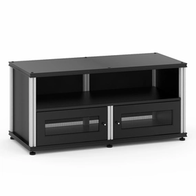 Salamander Designs Synergy 229 Twin AV Cabinet (Black Oak with Aluminum Posts)