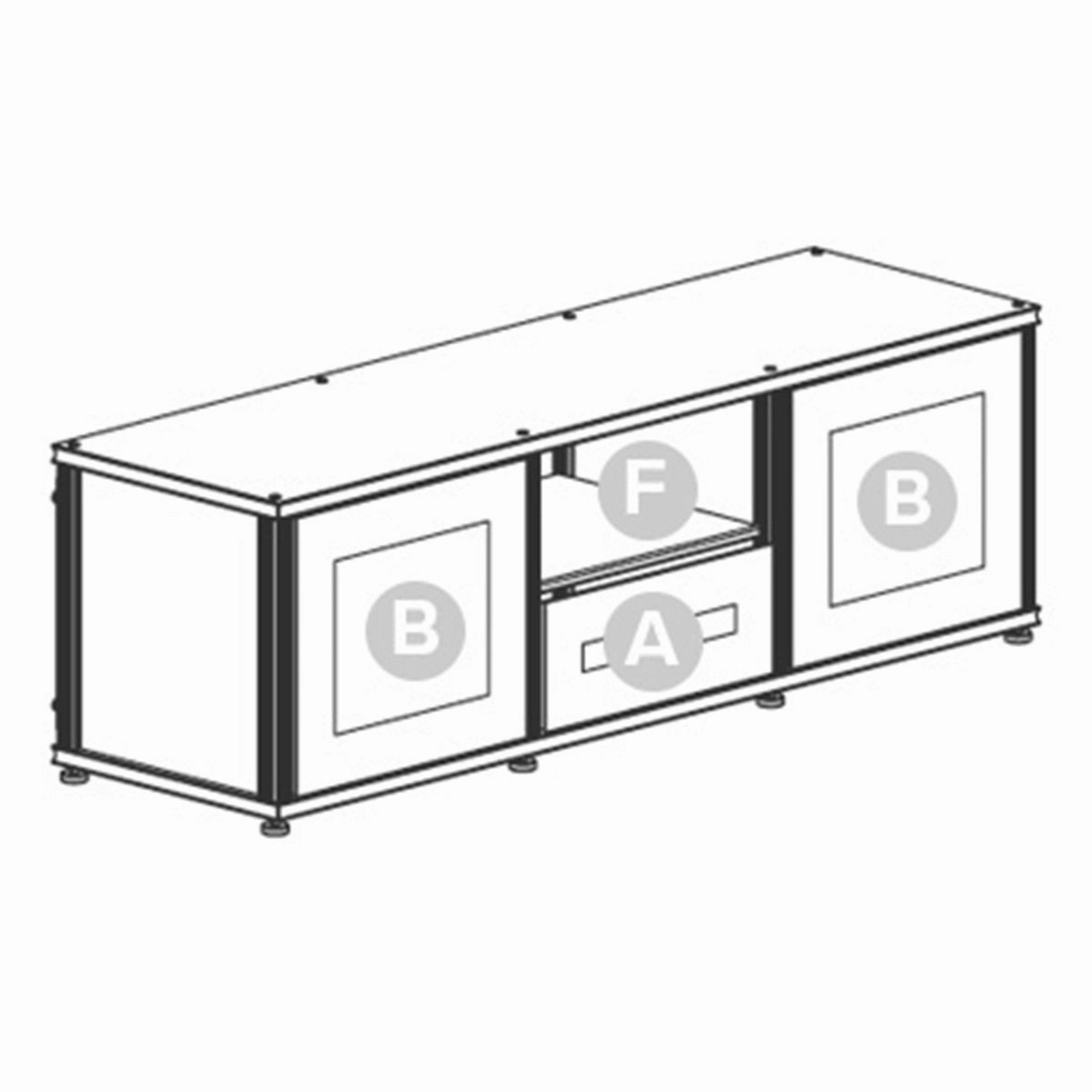 Salamander Designs Synergy 233 Triple AV Cabinet (Black Oak with Black Glass & Aluminum Posts)