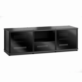 Salamander Designs Synergy 233 Triple AV Cabinet (Black Oak with Black Glass & Black Posts)
