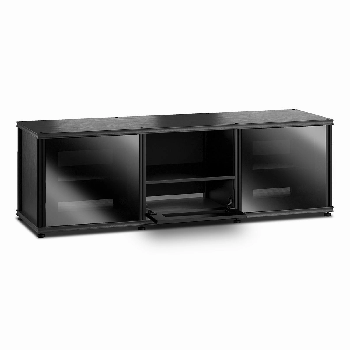 Salamander Designs Synergy 233 Triple AV Cabinet (Black Oak with Black Glass & Black Posts)