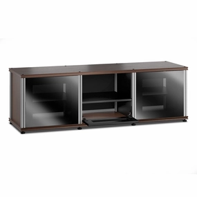 Salamander Designs Synergy 233 Triple AV Cabinet (Dark Walnut with Black Glass & Aluminum Posts) hi-fi digital to analog converter,hi-fi lossless streamer,hi-fi Roon-ready device