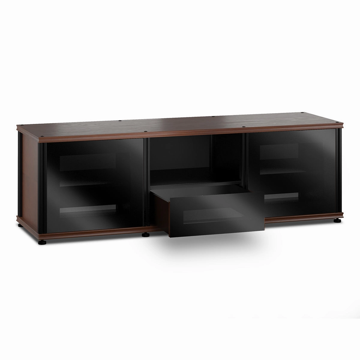 Salamander Designs Synergy 236 Triple AV Cabinet (American Cherry with Black Glass & Black Posts)