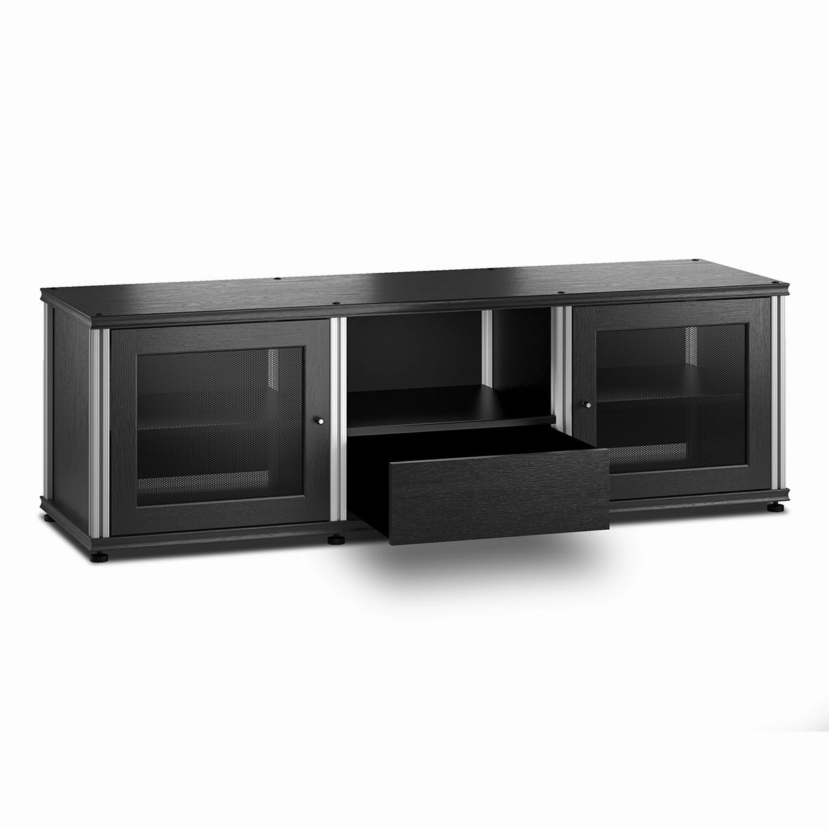 Salamander Designs Synergy 236 Triple AV Cabinet (Black Oak with Aluminum Posts)