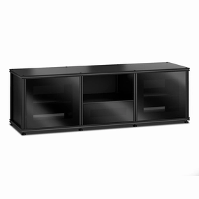 Salamander Designs Synergy 236 Triple AV Cabinet (Black Oak with Black Glass & Black Posts) hi-fi digital to analog converter,hi-fi lossless streamer,hi-fi Roon-ready device
