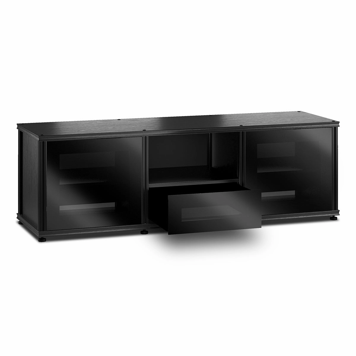 Salamander Designs Synergy 236 Triple AV Cabinet (Black Oak with Black Glass & Black Posts)