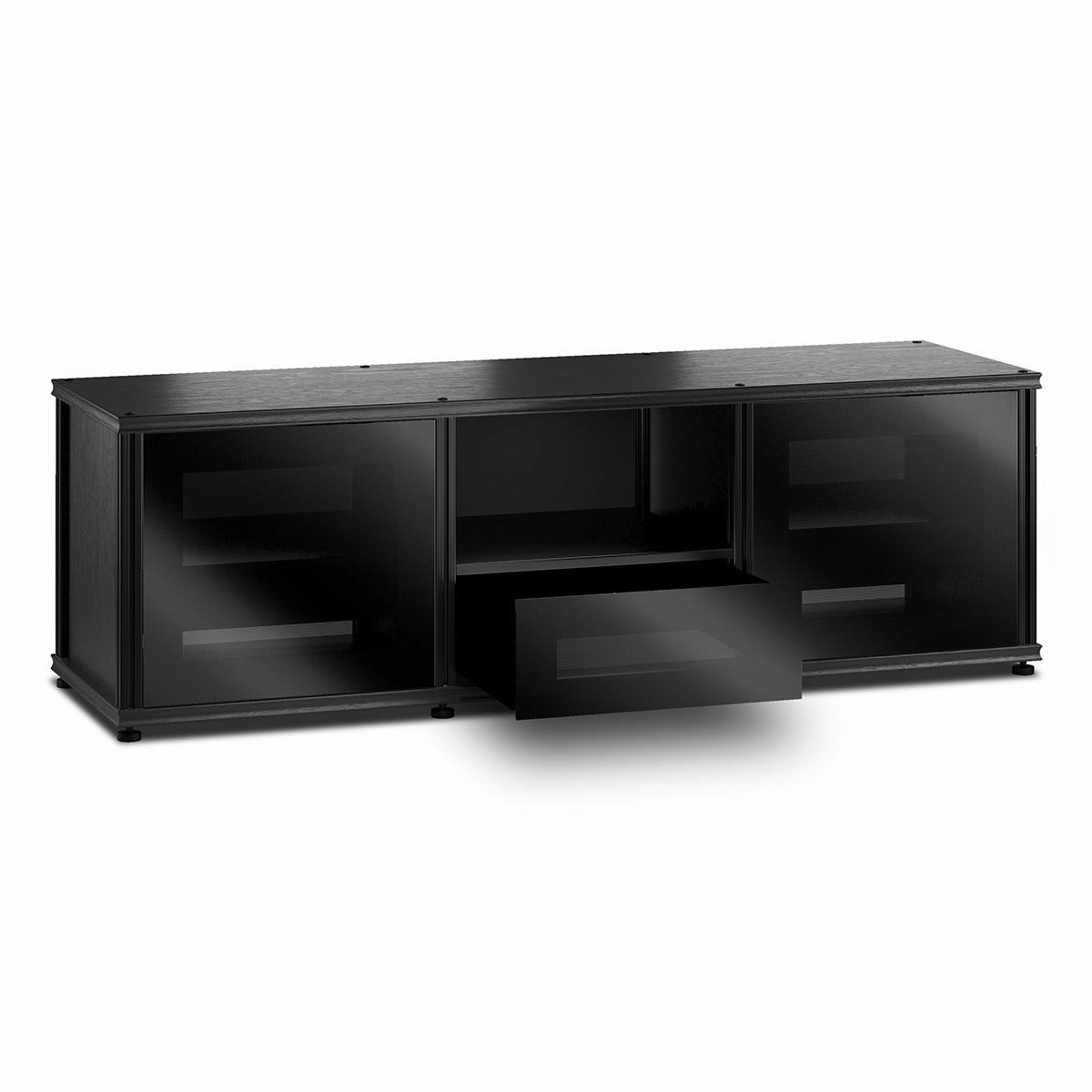 Salamander Designs Synergy 236 Triple AV Cabinet (Black Oak with Black Glass & Black Posts)