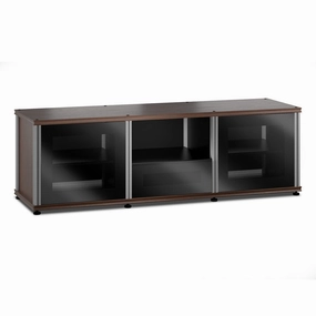 Salamander Designs Synergy 236 Triple AV Cabinet (Dark Walnut with Black Glass & Aluminum Posts) hi-fi vibration control,hi-fi grounded cable,hi-fi stereo input selector