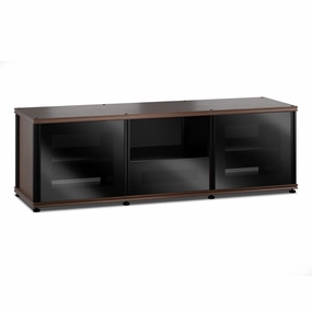 Salamander Designs Synergy 236 Triple AV Cabinet (Dark Walnut with Black Glass & Black Posts)