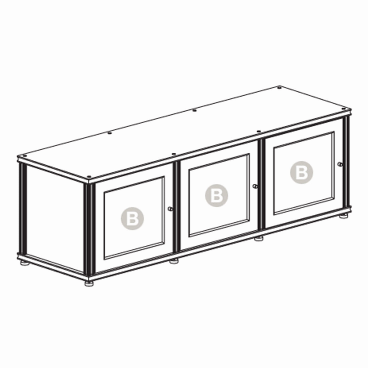 Salamander Designs Synergy 237 Triple AV Cabinet (American Cherry with Black Posts)