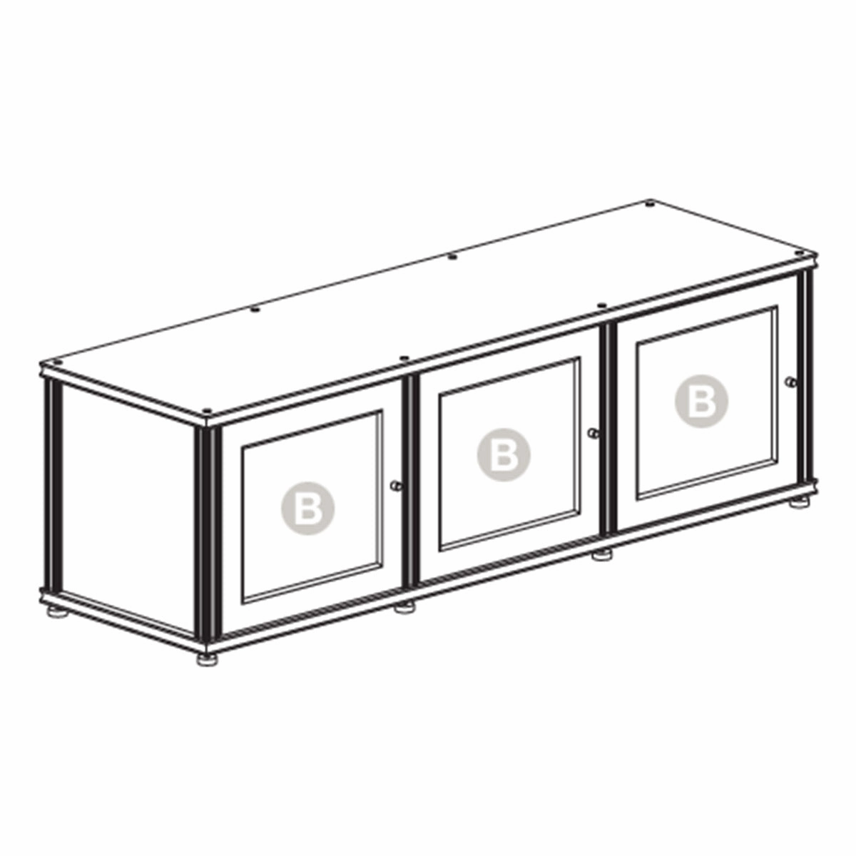 Salamander Designs Synergy 237 Triple AV Cabinet (Black Oak with Aluminum Posts)