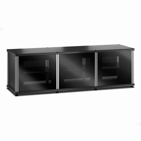 Salamander Designs Synergy 237 Triple AV Cabinet (Black Oak with Black Glass & Aluminum Posts) hi-fi vibration control,hi-fi grounded cable,hi-fi stereo input selector
