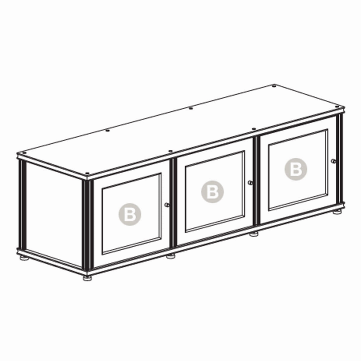 Salamander Designs Synergy 237 Triple AV Cabinet (Dark Walnut with Aluminum Posts)