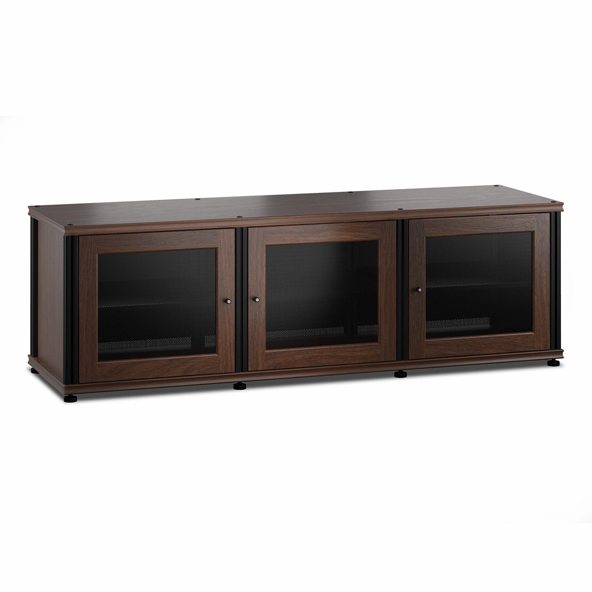 Salamander Designs Synergy 237 Triple AV Cabinet (Dark Walnut with Black Posts)