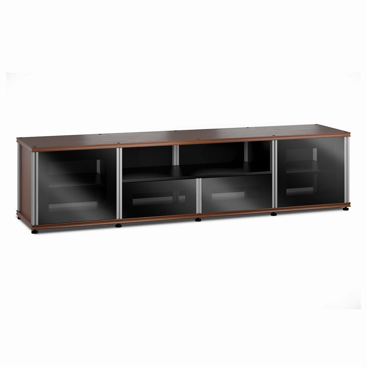 Salamander Designs Synergy 243 Quad AV Cabinet (American Cherry with Black Glass Doors & Aluminum Posts) hi-fi vibration control,hi-fi grounded cable,hi-fi stereo input selector