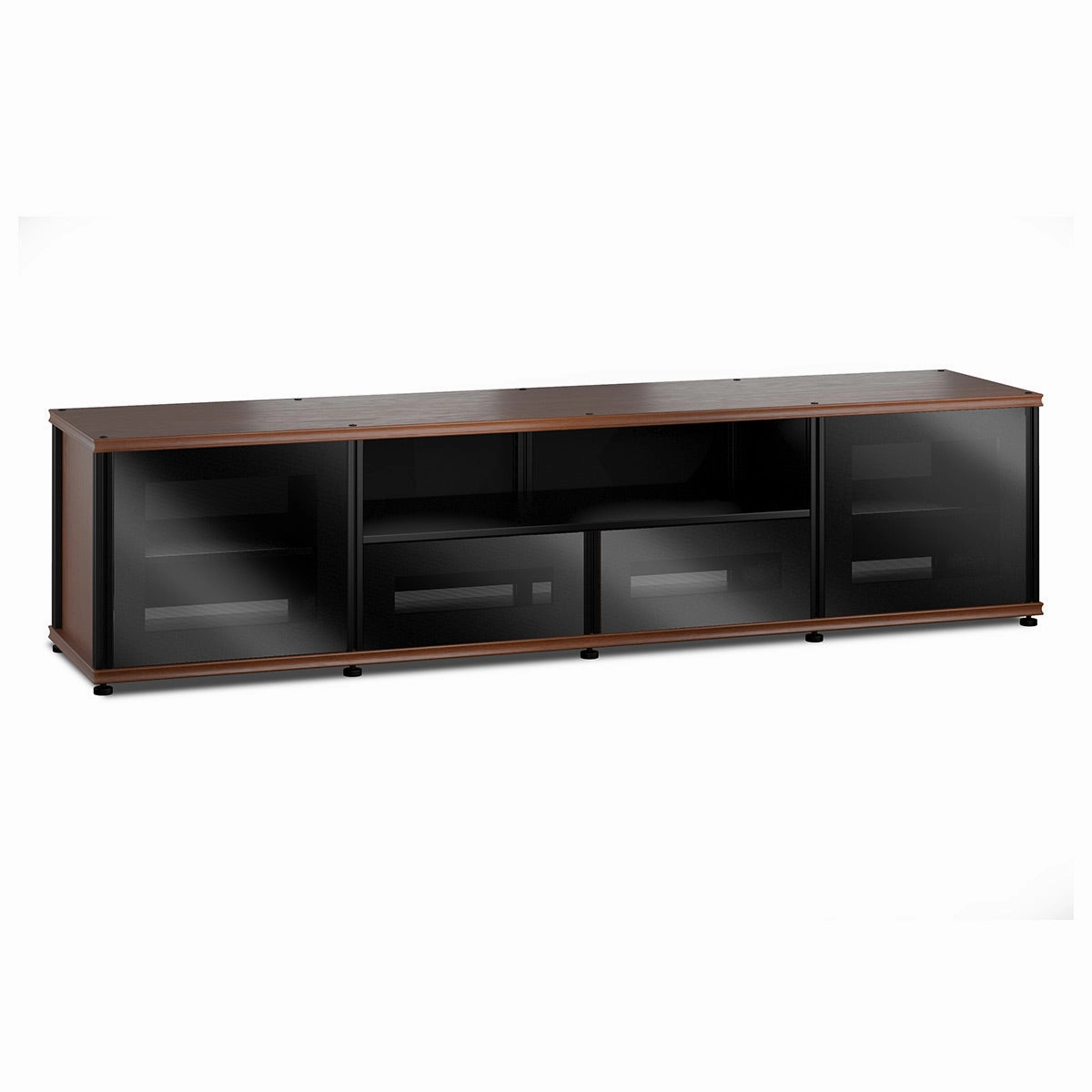 Salamander Designs Synergy 243 Quad AV Cabinet (American Cherry with Black Glass Doors & Black Posts)