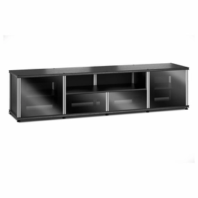 Salamander Designs Synergy 243 Quad AV Cabinet (Black Oak with Black Glass Doors & Aluminum Posts) hi-fi digital to analog converter,hi-fi lossless streamer,hi-fi Roon-ready device