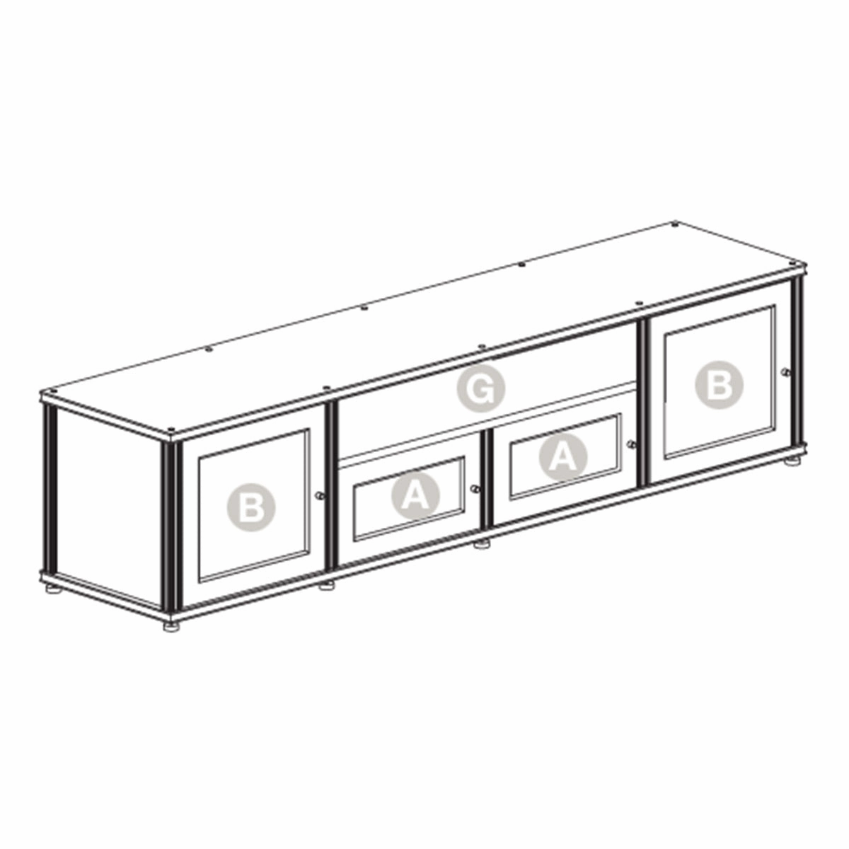 Salamander Designs Synergy 243 Quad AV Cabinet (Black Oak with Black Glass Doors & Black Posts)