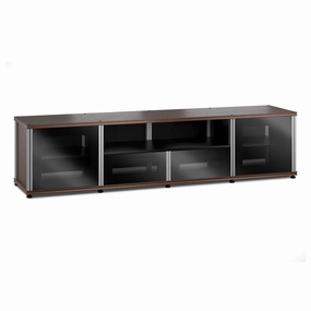 Salamander Designs Synergy 243 Quad AV Cabinet (Dark Walnut with Black Glass Doors & Aluminum Posts) hi-fi digital to analog converter,hi-fi lossless streamer,hi-fi Roon-ready device