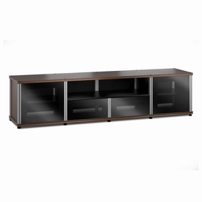 Salamander Designs Synergy 243 Quad AV Cabinet (Dark Walnut with Black Glass Doors & Aluminum Posts) hi-fi vibration control,hi-fi grounded cable,hi-fi stereo input selector