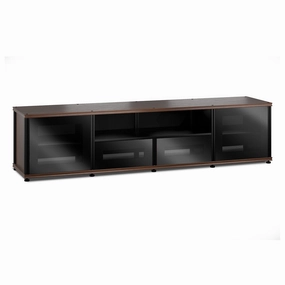Salamander Designs Synergy 243 Quad AV Cabinet (Dark Walnut with Black Glass Doors & Black Posts) hi-fi vibration control,hi-fi grounded cable,hi-fi stereo input selector