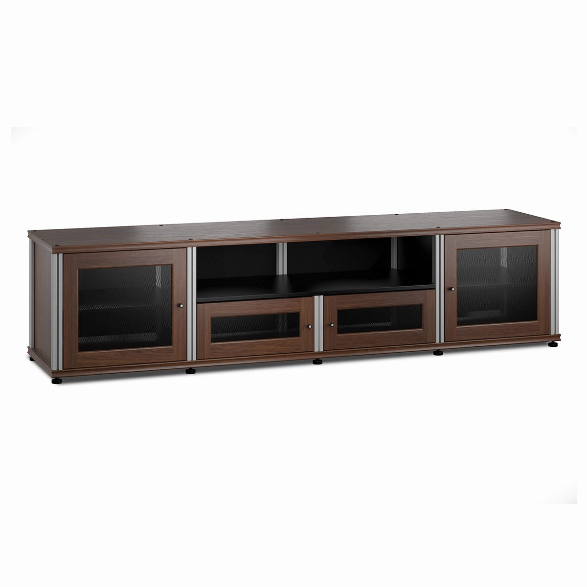 Salamander Designs Synergy 245 Quad AV Cabinet (Dark Walnut with Aluminum Posts)