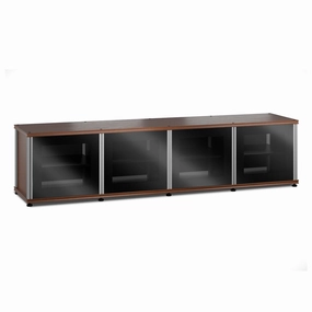 Salamander Designs Synergy 247 Quad AV Cabinet (Cherry with Black Glass Doors & Aluminum Posts)