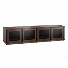 Salamander Designs Synergy 247 Quad AV Cabinet (Dark Walnut with Black Posts) hi-fi digital to analog converter,hi-fi lossless streamer,hi-fi Roon-ready device