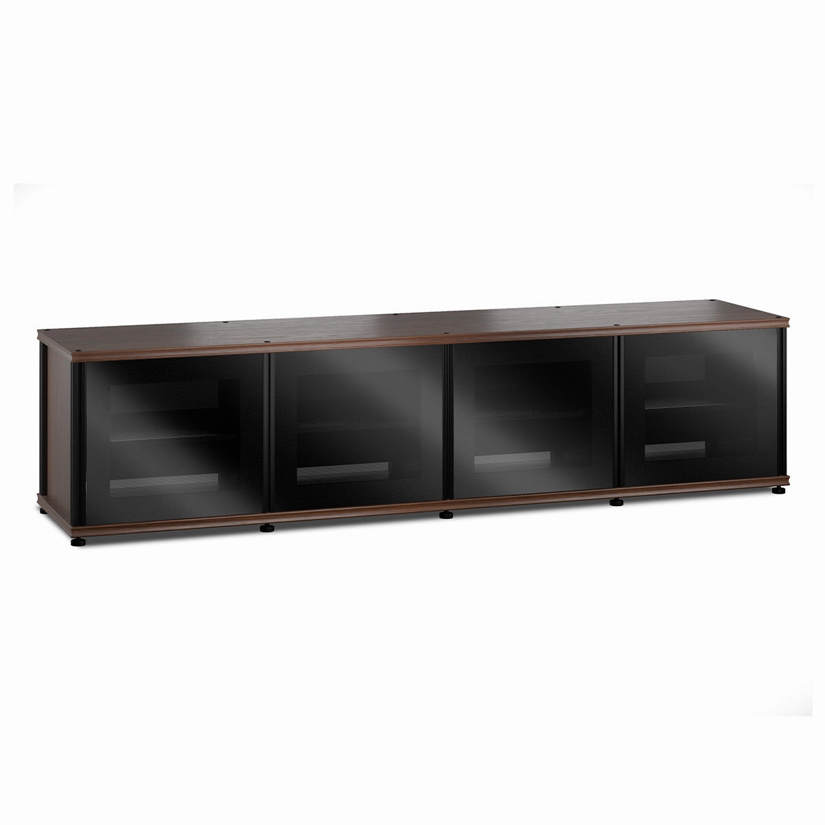 Salamander Designs Synergy 247 Quad AV Cabinet (Walnut with Black Glass Doors & Black Posts) hi-fi vibration control,hi-fi grounded cable,hi-fi stereo input selector